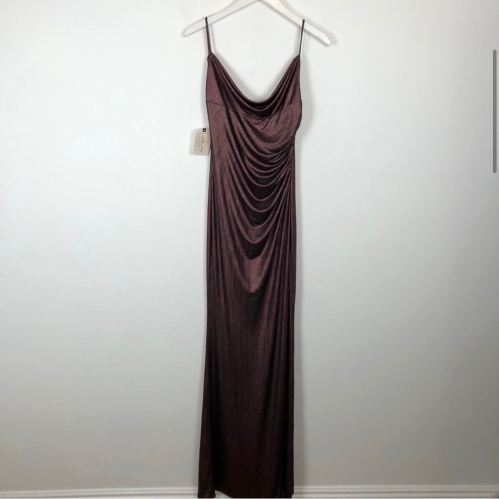 Katie May Surreal Maxi Gown Dress Plum Metallic S